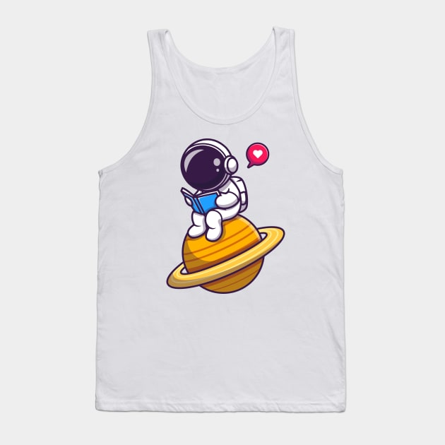 Cute Astronaut Read Book On Planet Tank Top by Catalyst Labs